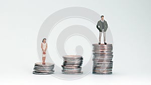 The concept of the gender wage gap. photo